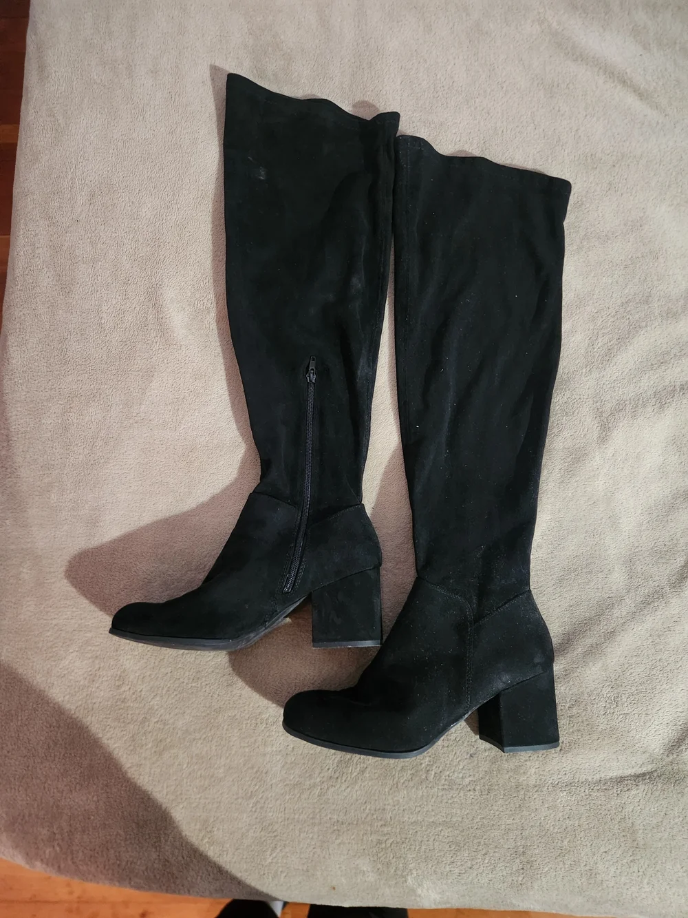 Christian Siriano Black Over-the-Knee Block Heel Boots